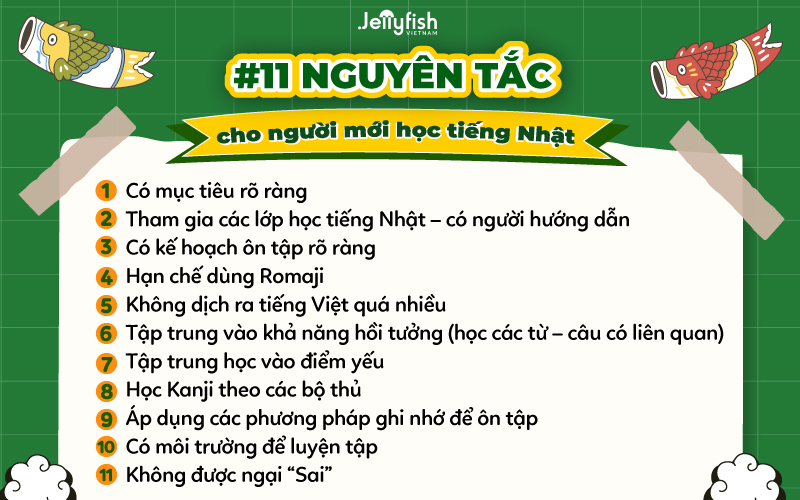 11 nguyên tắc cho người mới học tiếng Nhật